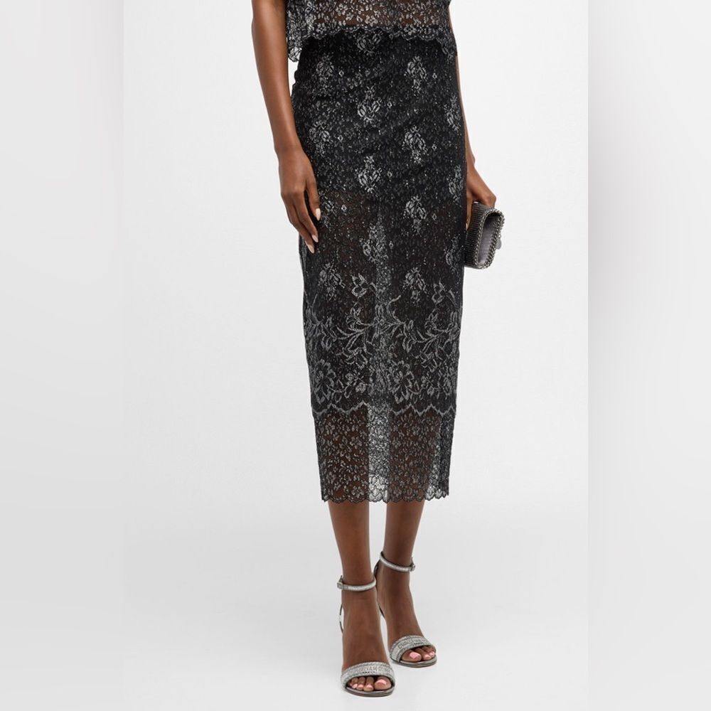 Cinq A Sept Adalaide Floral Lace Midi Skirt Nwt Size 2